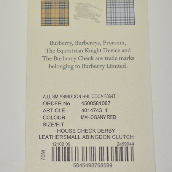NWT BURBERRY HOUSE CHECK DERBY LEATHER ABINGDON CROSSBODY BAG CLUTCH - Picture 8 of 9